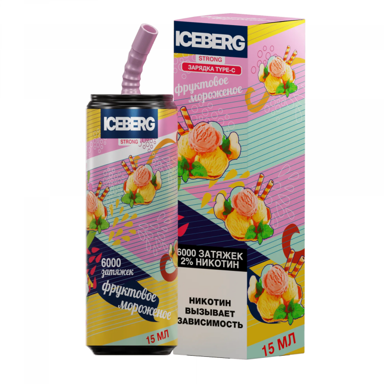 Одноразовая электронная сигарета Iceberg (6000) - Фруктовое мороженое