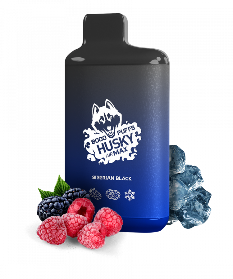 Одноразовая электронная сигарета Husky Air Max (8000) - SIBERIAN BLACK (ледяные малина и ежевика)