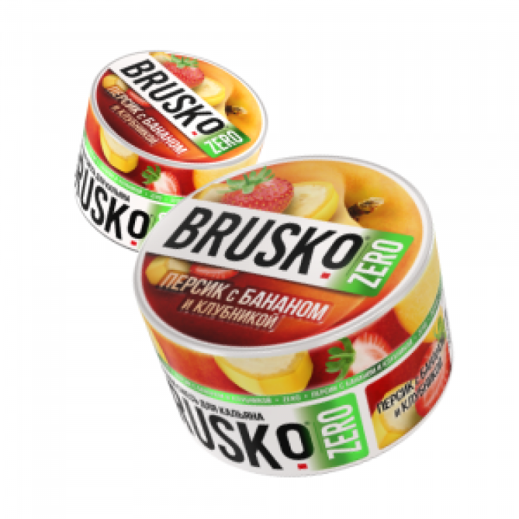 Бестабачная смесь BRUSKO Zero - Персик с бананом и клубникой 50 гр