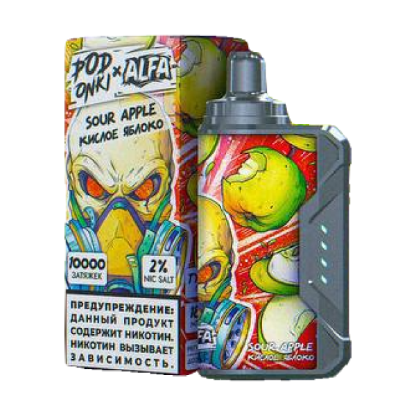 Одноразовая электронная сигарета Podonki X Alfa Vape (10000) - Sour apple