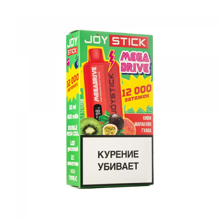 Одноразовая электронная сигарета Joystick Mega Drive 12000 - Киви Маракуйя Гуава